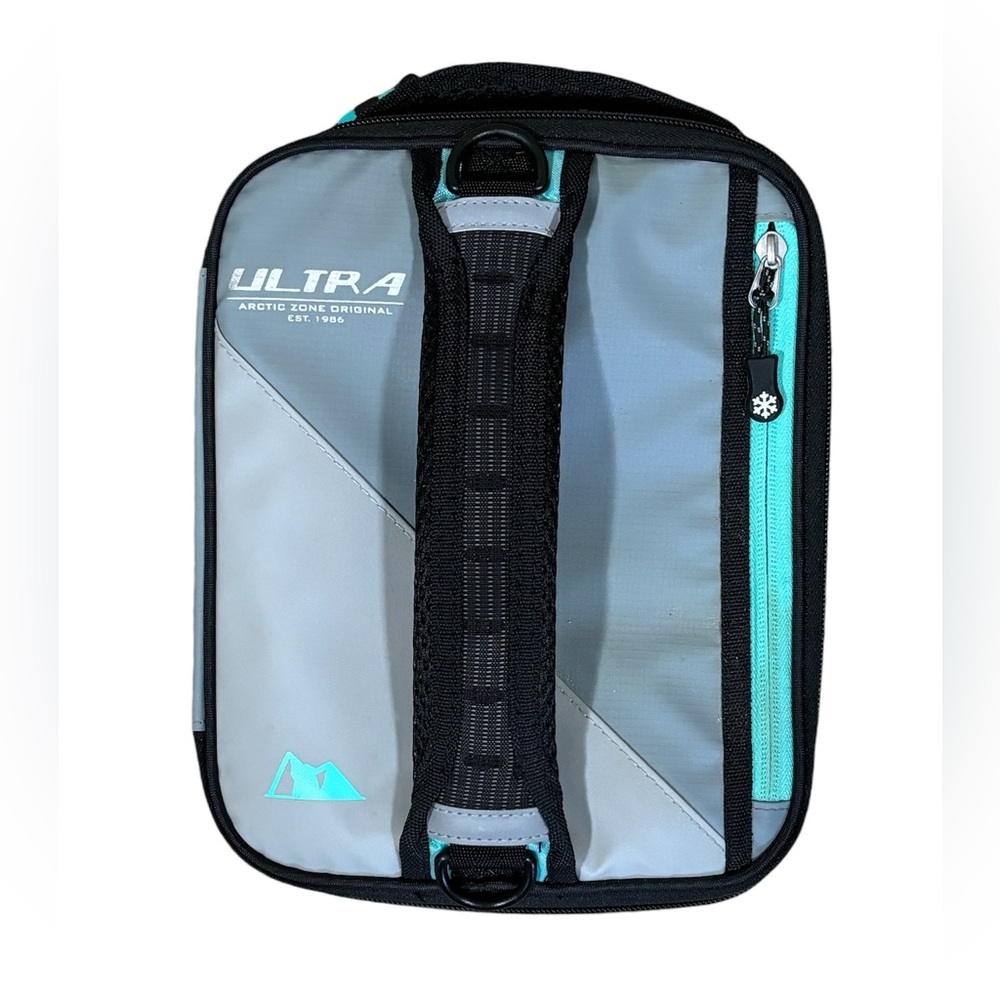 Arctic Zone Ultra Gray and Green Expandable Lunch Bag with Handle